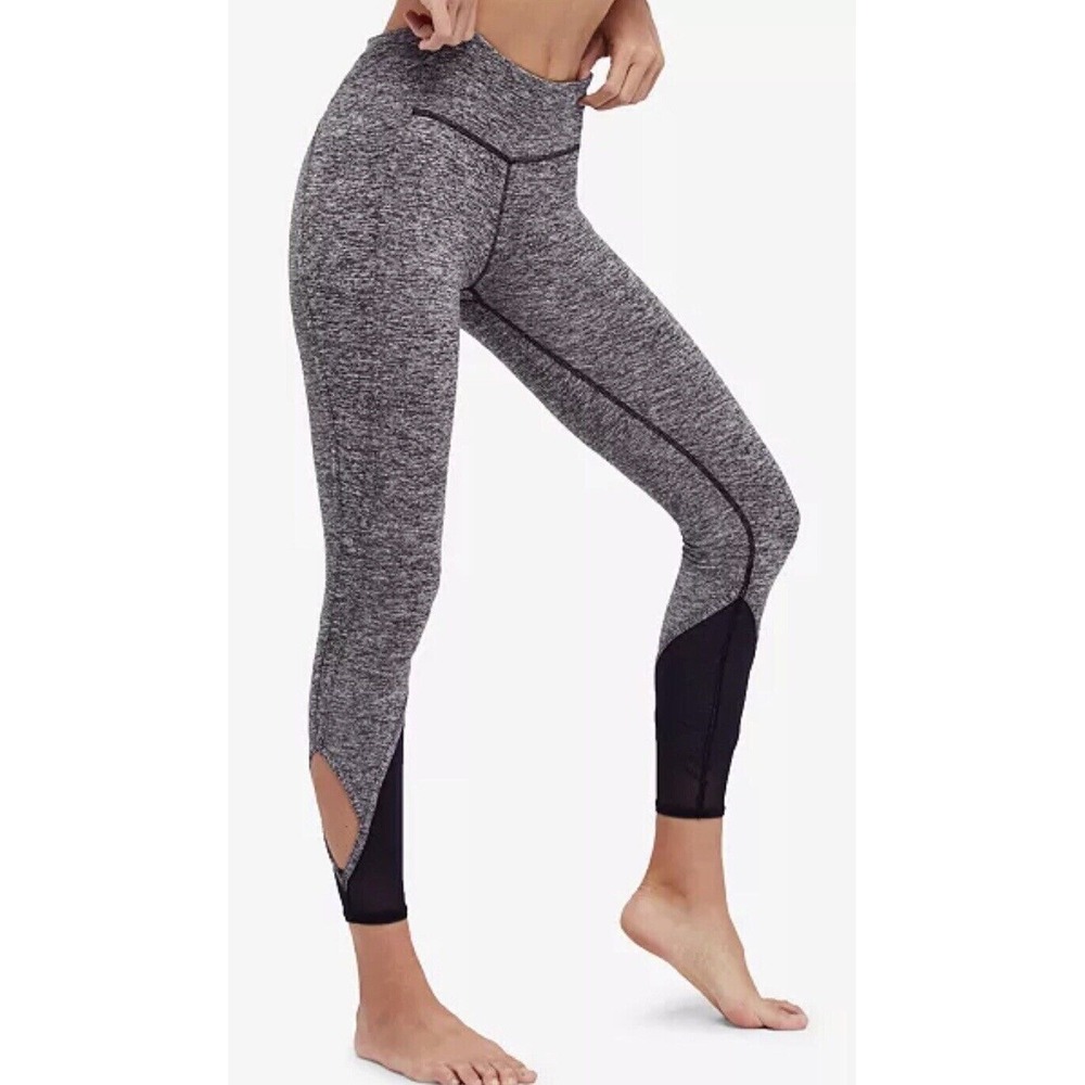 Free People FP Movement‎ Ace Leggings S Heather Gray Mesh Cut Out Yoga